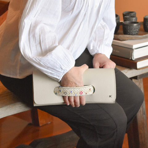Bolsa clutch con brocado - Koon Artesanos