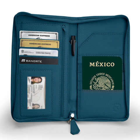 Porta pasaporte cierre