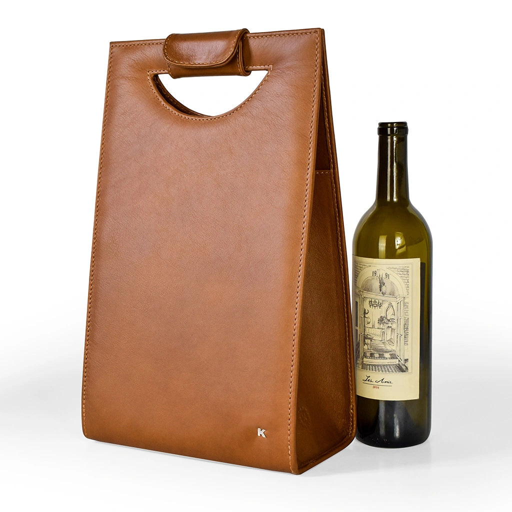 porta botellas vino cuero artesanal mexico