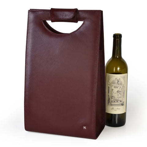 wine tote bag piel genuina