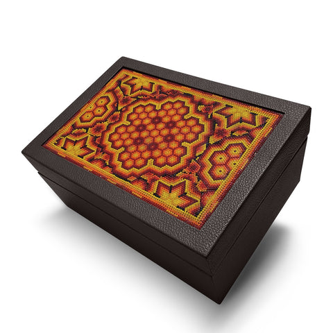 A+A Caja de té 6 divisiones con huichol - Koon Artesanos