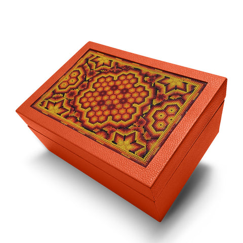 A+A Caja de té 6 divisiones con huichol - Koon Artesanos