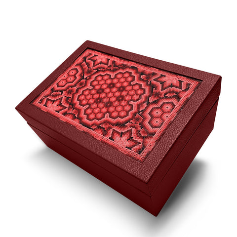 A+A Caja de té 6 divisiones con huichol - Koon Artesanos