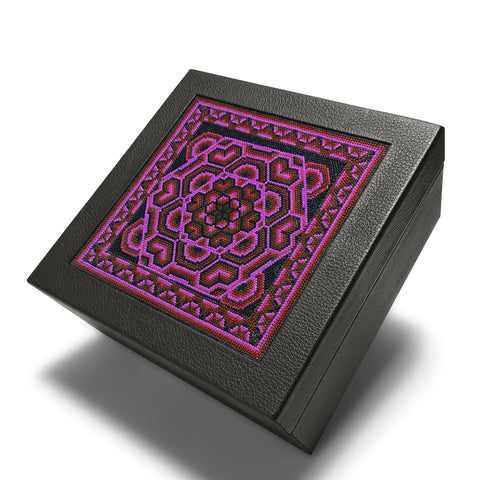 A+A Caja de té 9 divisiones con huichol - Koon Artesanos