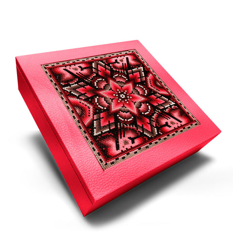 A+A Caja cuadrada grande con huichol - Koon Artesanos
