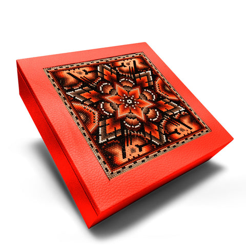 A+A Caja cuadrada grande con huichol - Koon Artesanos