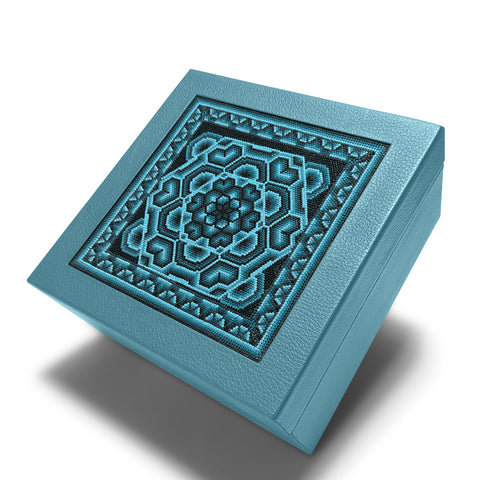A+A Caja de té 9 divisiones con huichol - Koon Artesanos