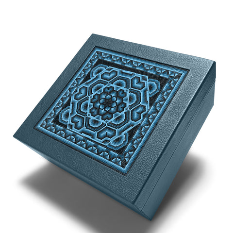 A+A Caja de té 9 divisiones con huichol - Koon Artesanos