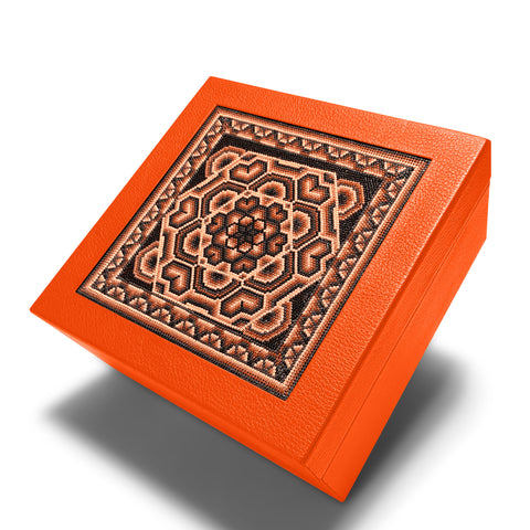 A+A Caja de té 9 divisiones con huichol - Koon Artesanos