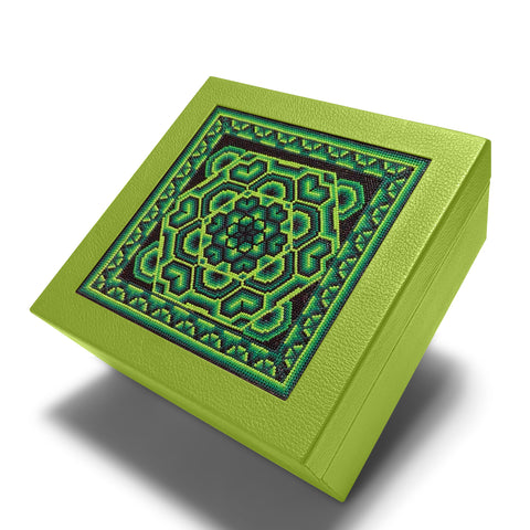 A+A Caja de té 9 divisiones con huichol - Koon Artesanos