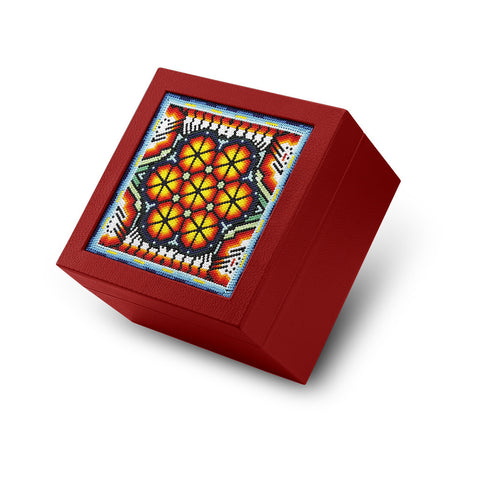 A+A Caja de té huichol 4 divisiones - Koon Artesanos